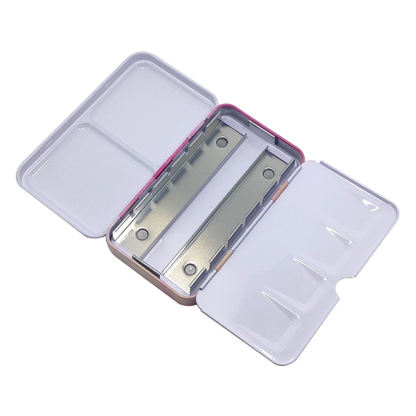 Three-fold folding with card slot painting watercolor paint empty iron box small 12 color solid paint watercolor packaging box