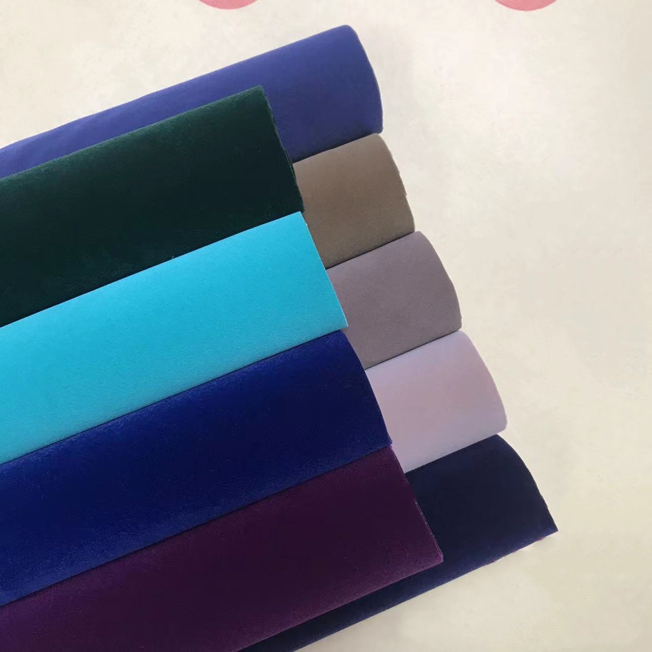 in stock Multicolor Nylon Knitted Bottom Medium Flocking Fabric Jewelry Storage Bag Bundle Pocket Wine Bag Packaging Fabric Wholesale