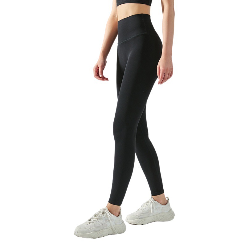 Peach Hip Fitness Pants Women's Sports Sweat Absorbing Breathable No-Size Naked Tight Pants High Waist Hip Lifting Belly Yoga Pants