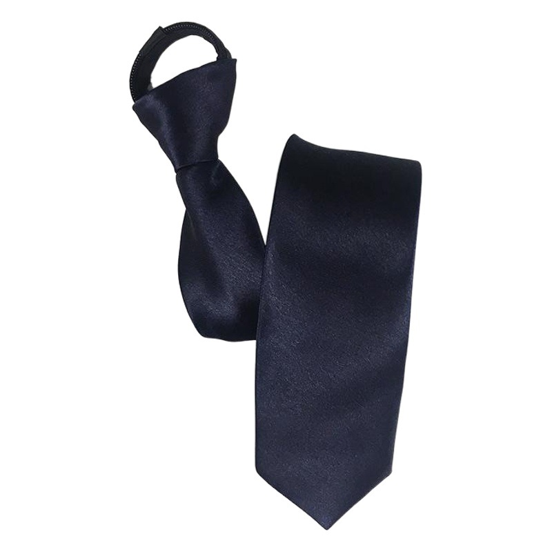 Tie men's zipper tie 5cm lazy solid color student dress Navy Red black wedding easy to pull factory wholesale