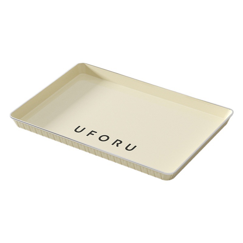 Picture of Light Luxury Tea Tray Household Living Room Water Cup Dessert Dessert Fruit Storage Tray Nordic Style Rectangular Plastic Tray