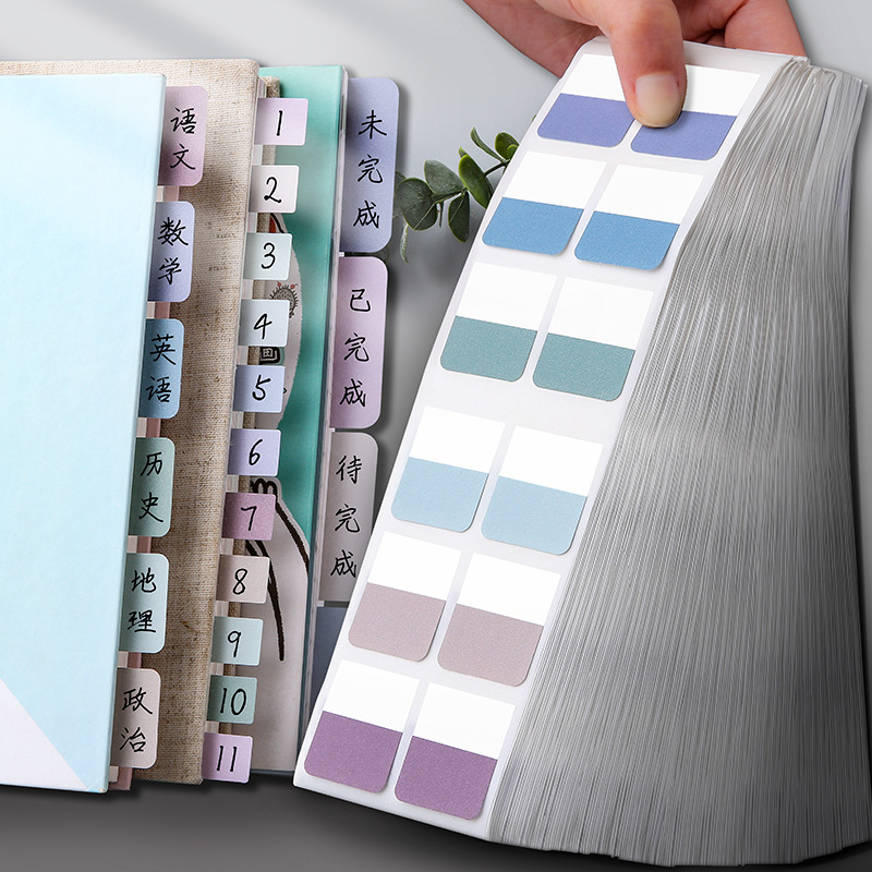 Morandi Index Label Sticker Post-it Note Marker Paper Student Color Fluorescent Bookmark Paper Lead Sticker