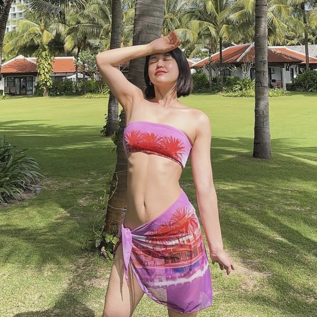 New split swimsuit female sexy hot girl pure bikini retro printed casual Amazon a generation of hair