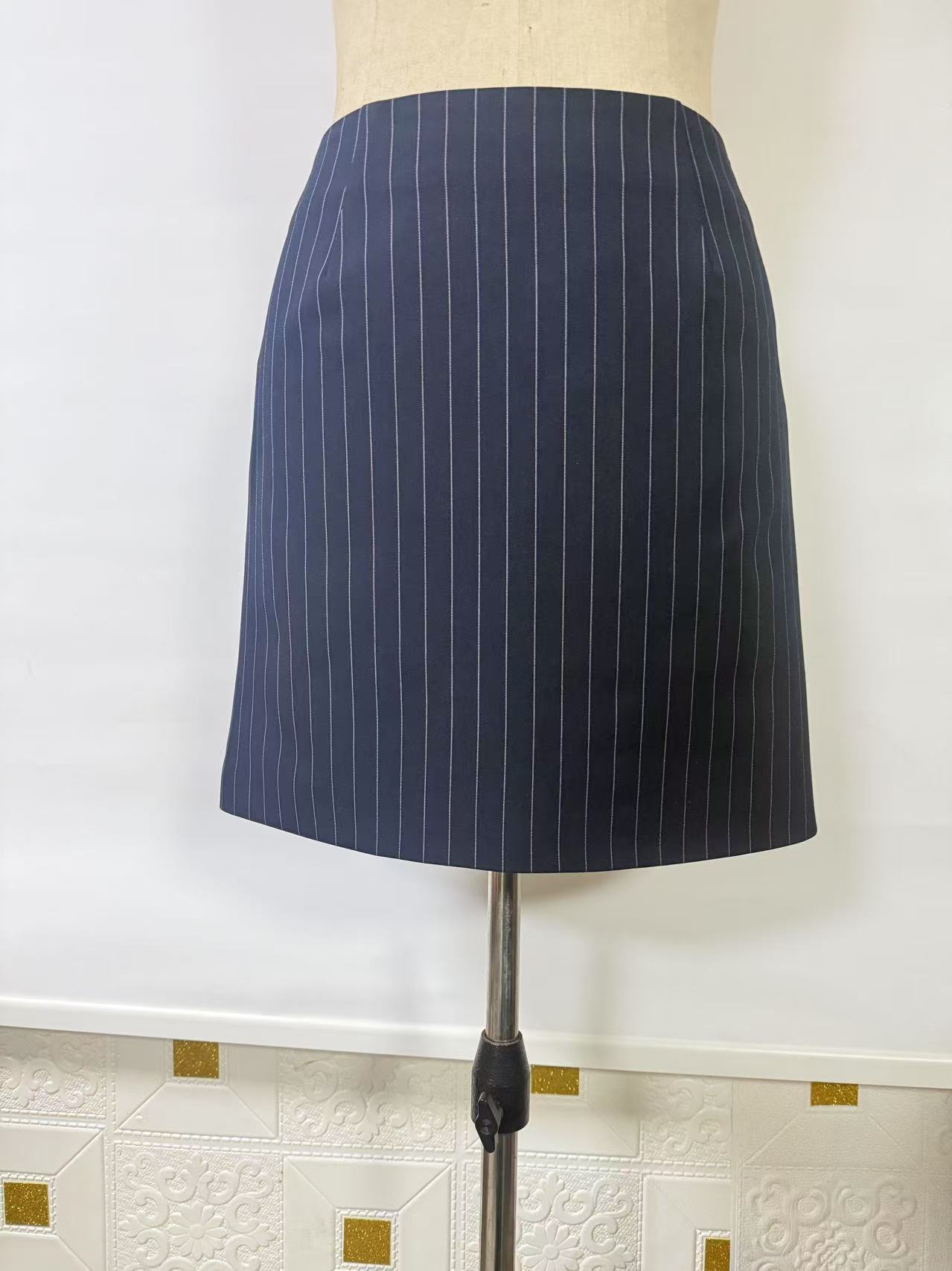 Picture of 2024 New Cross-border Elegant Striped Niche Design Slim-fit Waisted V-neck Suit Jacket Jacket Dress Set