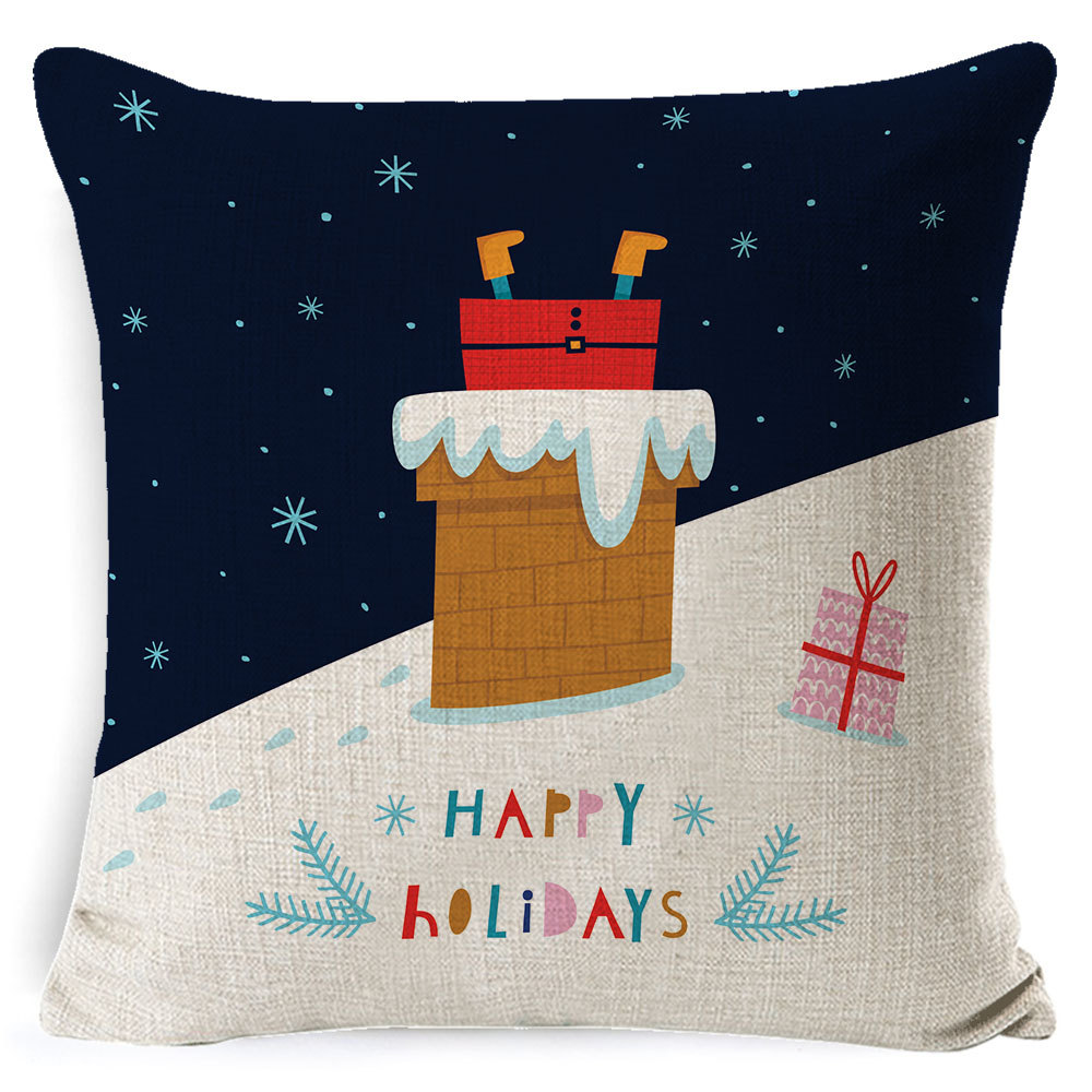 Picture of Christmas Pillow Case Linen Super Soft Peach Leather Printed New Amazon Household Products Cushion Pillow Case Custom