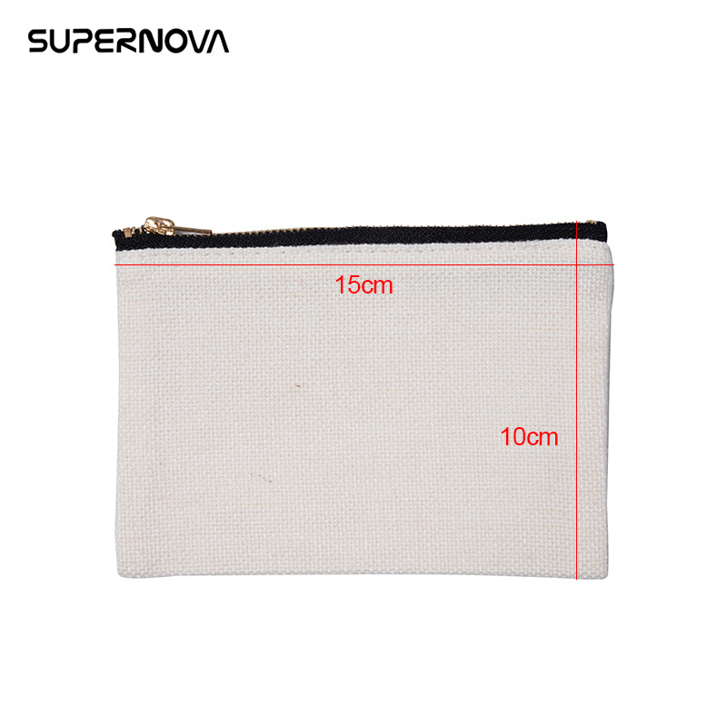 Heat Transfer Wallet Canvas Bag Student Mini Zipper Clutch Small Zipper Canvas Bag Consumables