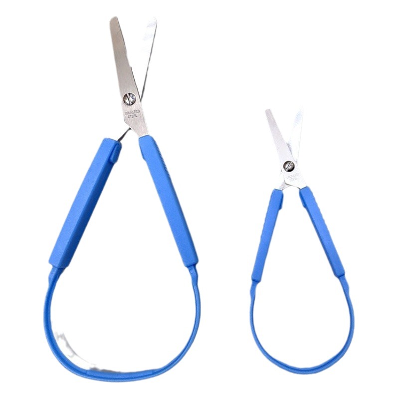 Cross-border supply automatic ring elastic scissors spot multi-color set large small tool ring scissors