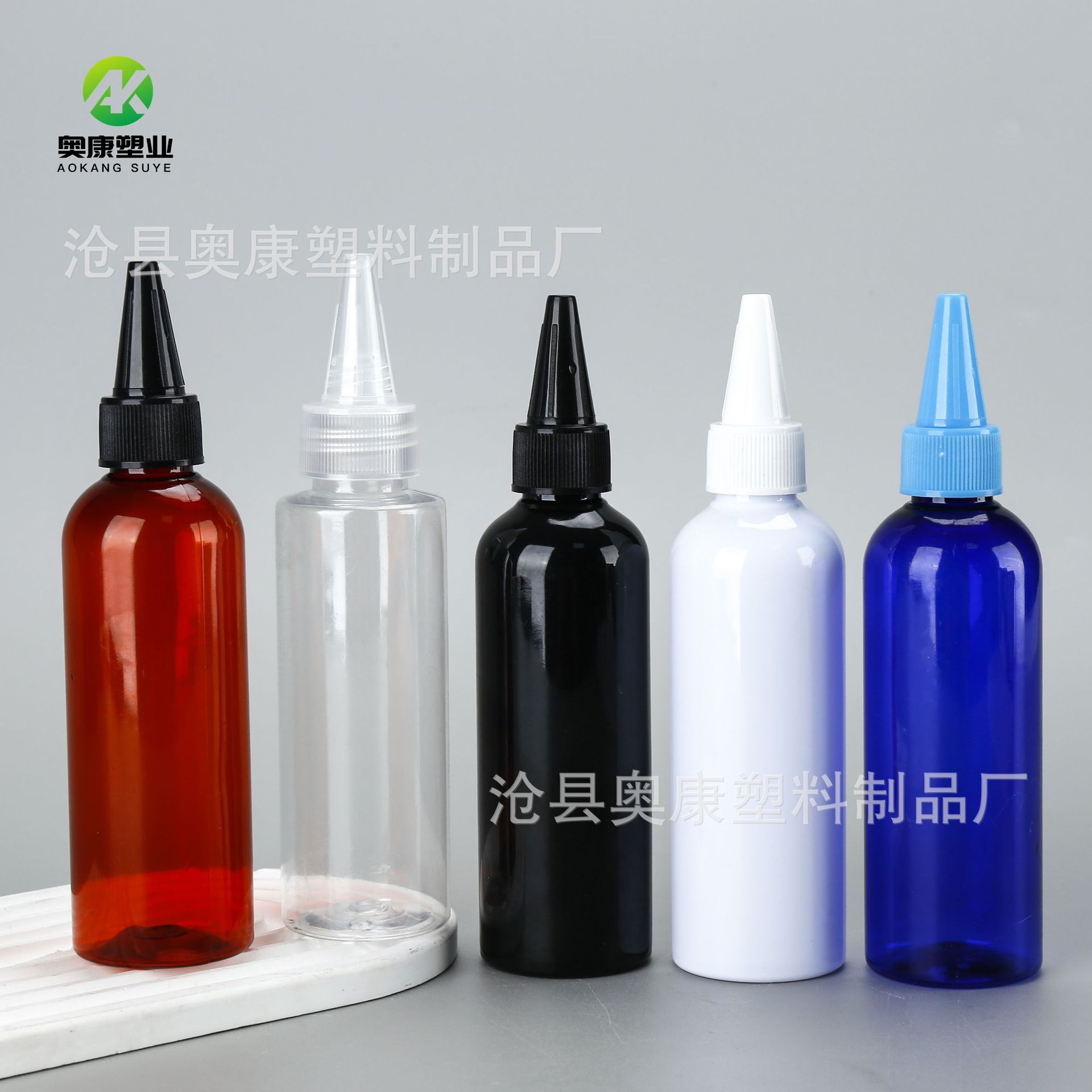 in stock wholesale 100ml plastic bottle pointed mouth bottle small mouth bottle color transparent plastic oil bottle 100ml water bottle