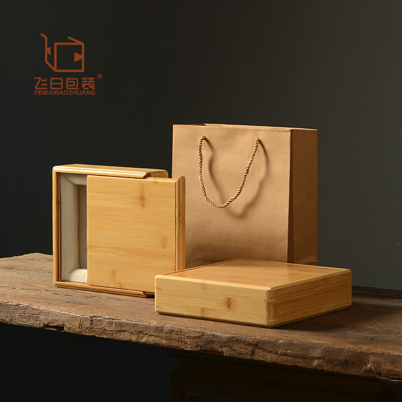 Thick plate covered tea cake bamboo box high-grade Pu'er tea Fuding white tea cake single-layer gift box bracelet Tea Tray storage box