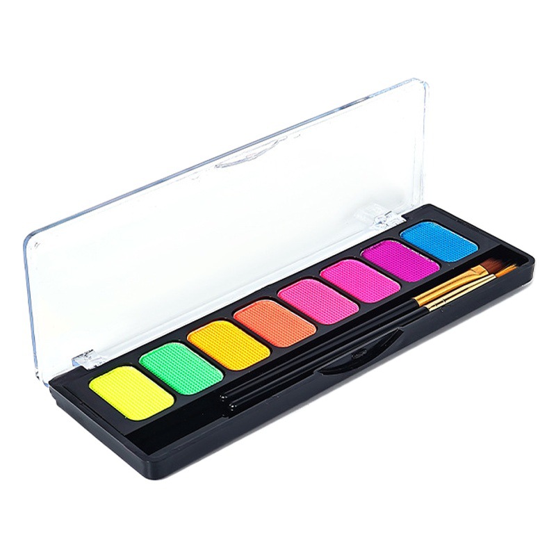 Cross-border Fluorescent Water Soluble Body Painting Pigment 8 Color Rainbow Strip Stage Quick-drying Halloween Fans Outdoor Face Color