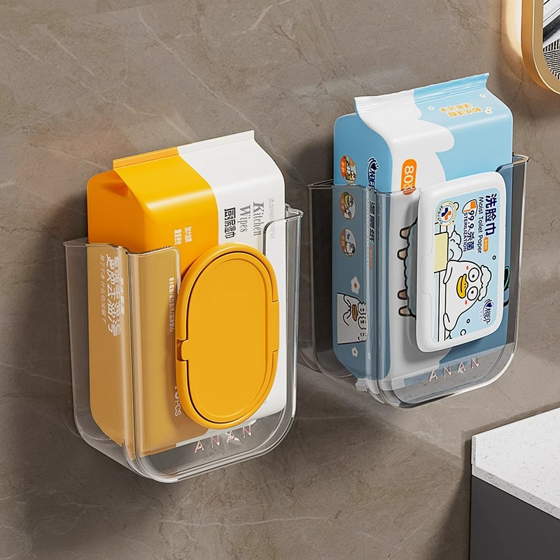 Punch-free Wet Wipes Storage Box Tissue Box Wall-mounted Face Wash Box Kitchen Toilet Toilet Inverted Paper Box