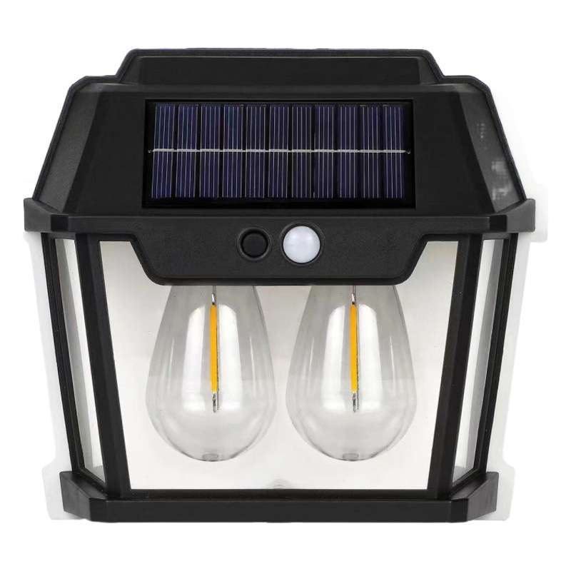 New outdoor solar wall lamp waterproof tungsten lamp induction garden lamp garden villa night light lighting wall lamp