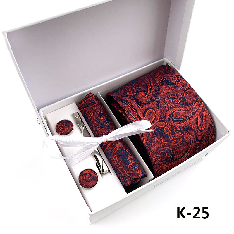 Picture of Manufacturers wholesale men's tie in stock gift box 6 pieces suit group tie business formal tie