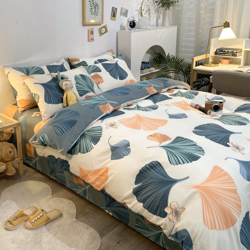 Picture of Nantong bed four-piece cotton sheet Nordic style 100 cotton four-piece set three-piece set Wholesale