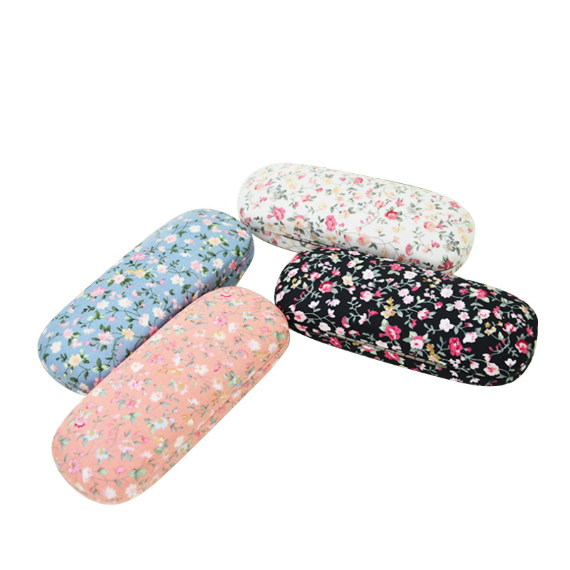 Picture of Cotton Floral Folding Glasses Box Vintage Floral Refreshing Simple Glasses Box Pastoral Folding Glasses Box