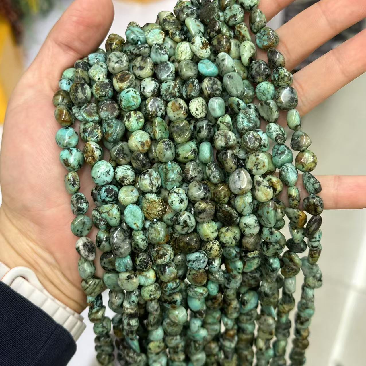 Picture of 8*10mm natural raw stone with loose beads semi-finished beads manufacturers spot wholesale jewelry accessories cross-border foreign trade