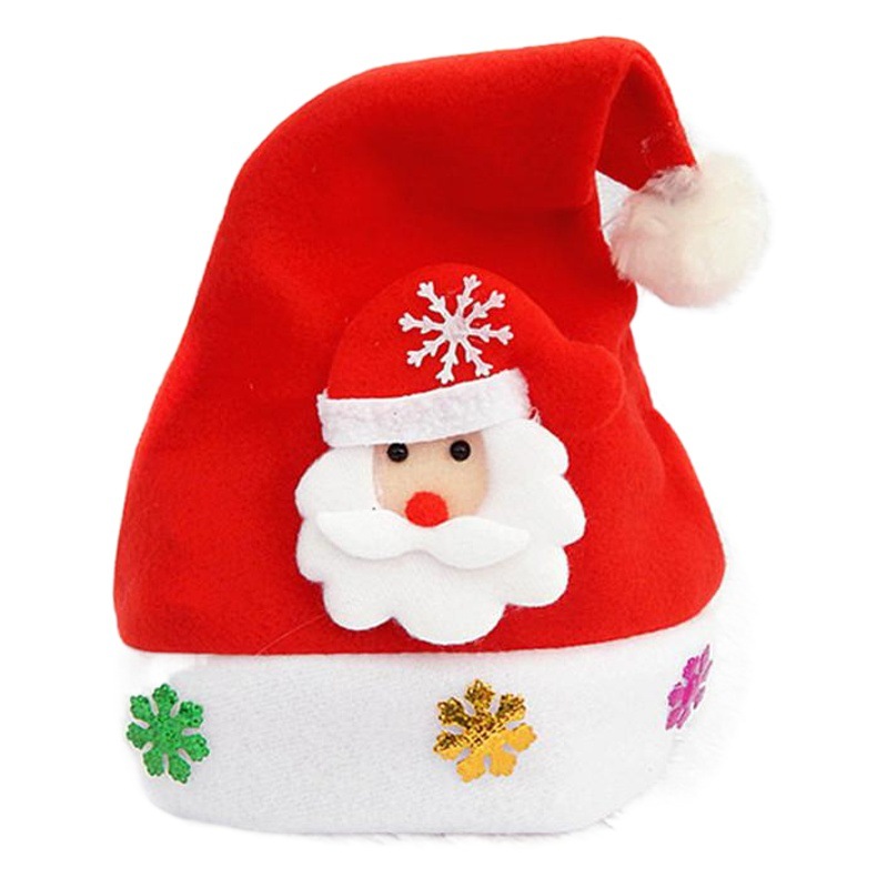 Christmas Decorations Scan Code Gift Red Cartoon Brushed Fabric Hat Santa Claus Snowman Elk Style