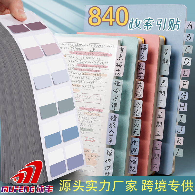 Morandi cable stickers classification writing note stickers color fluorescent stickers bookmark transparent sticky note index stickers label
