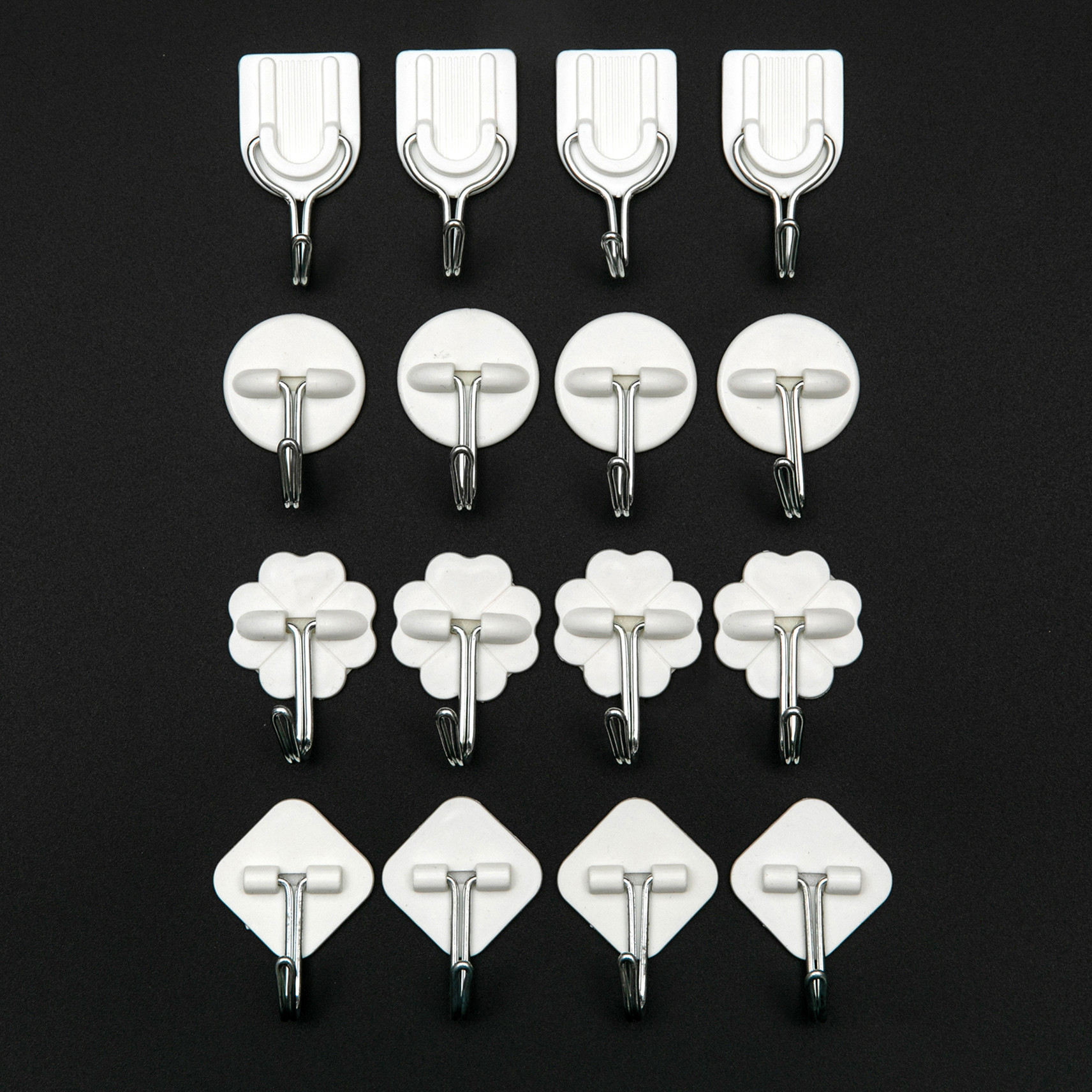 Sticky hook wholesale white square and round plum U small size plastic hook punch-free dormitory wall hanging key hook