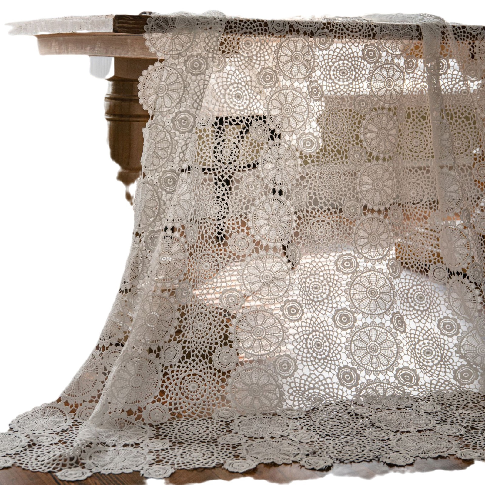 Picture of Yiman Qiyun Tablecloth Water-soluble Embroidered Lace Hollow Cake Photography Background Embroidered Props Cloth Tablecloth