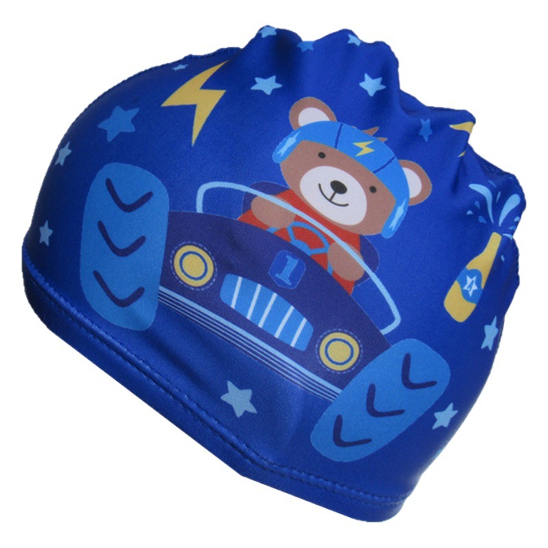 New digital printing children's swimming cap boys and girls comfortable fashion cute cartoon printing five-line cloth cap cross-border