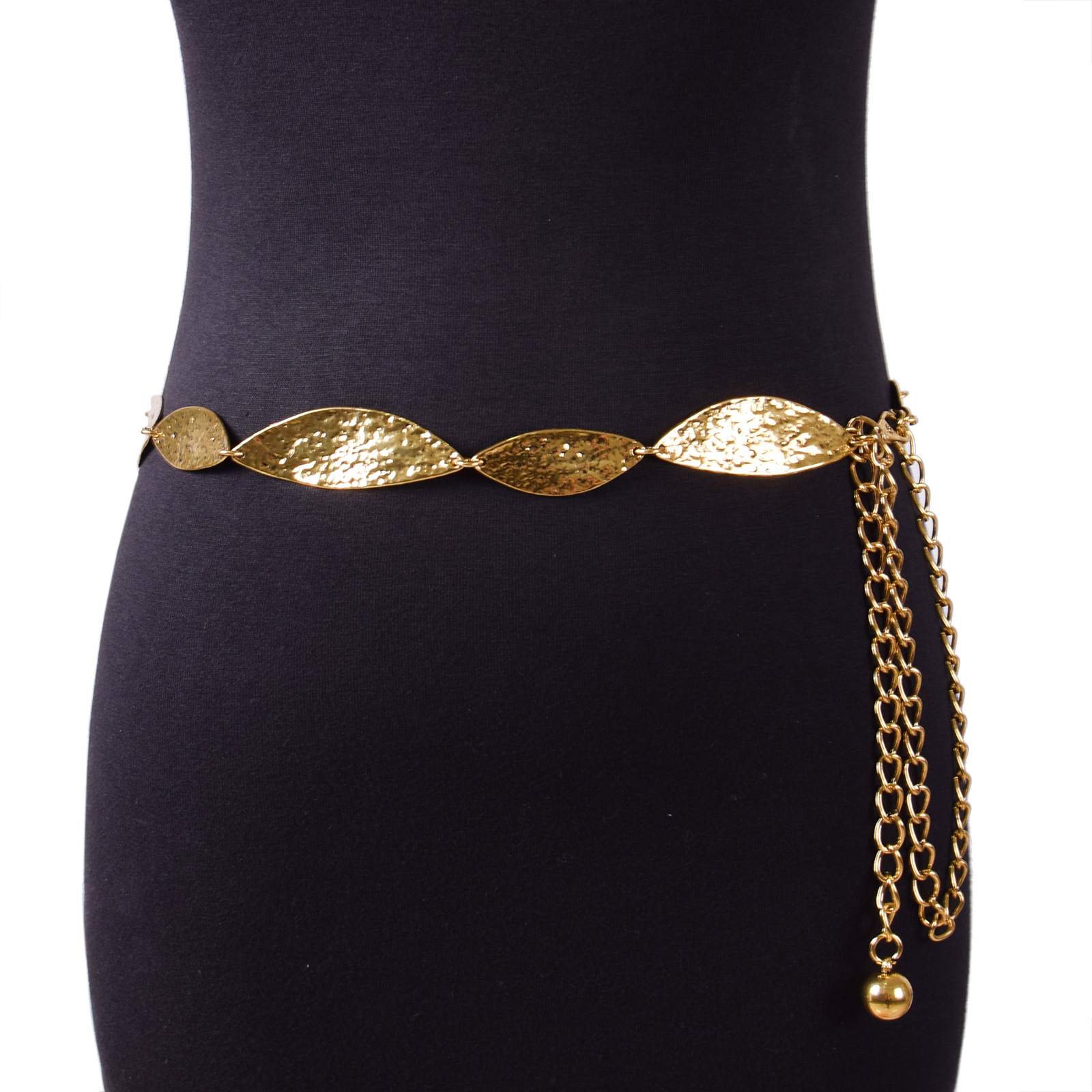 Summer new ladies belt fashion simple retro style metal leaf chain waist chain accessories in stock wholesale