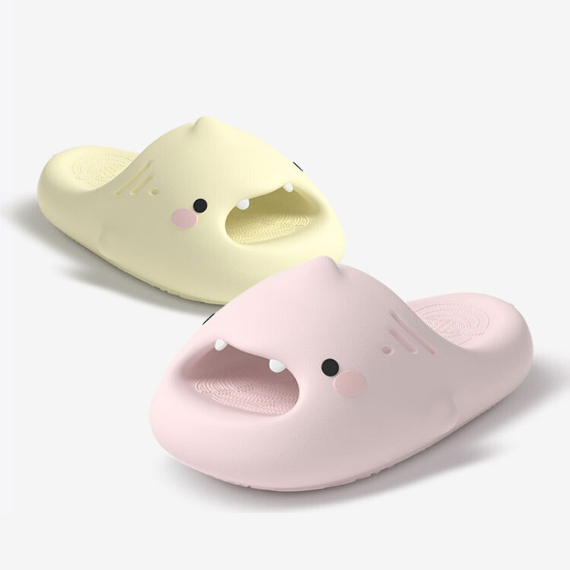 [3.5cm Thick Sole] Little Cute Shark Slippers for Women Summer 2025 New Comfortable and Silent Eva Anti-Slip Bathing Sandals for Men