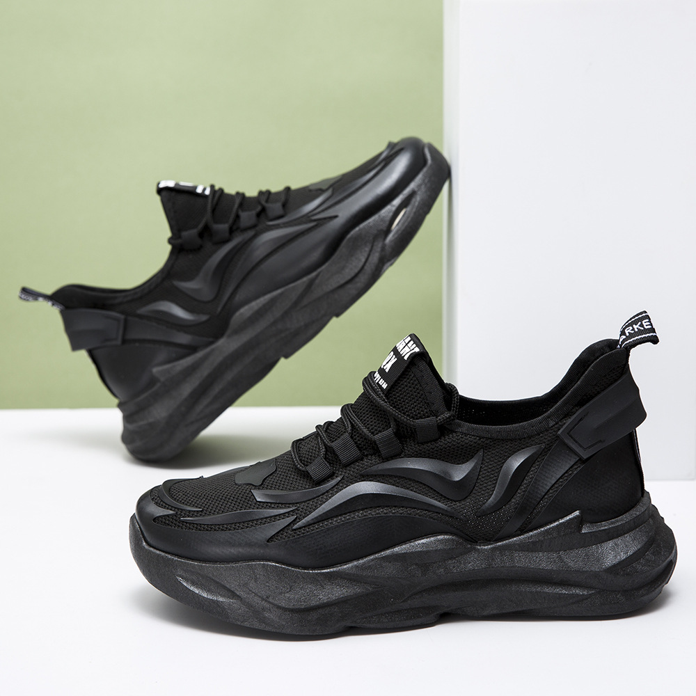 Men's shoes summer breathable mesh men's work labor protection shoes platform dad shoes men's casual shoes black sports mesh shoes
