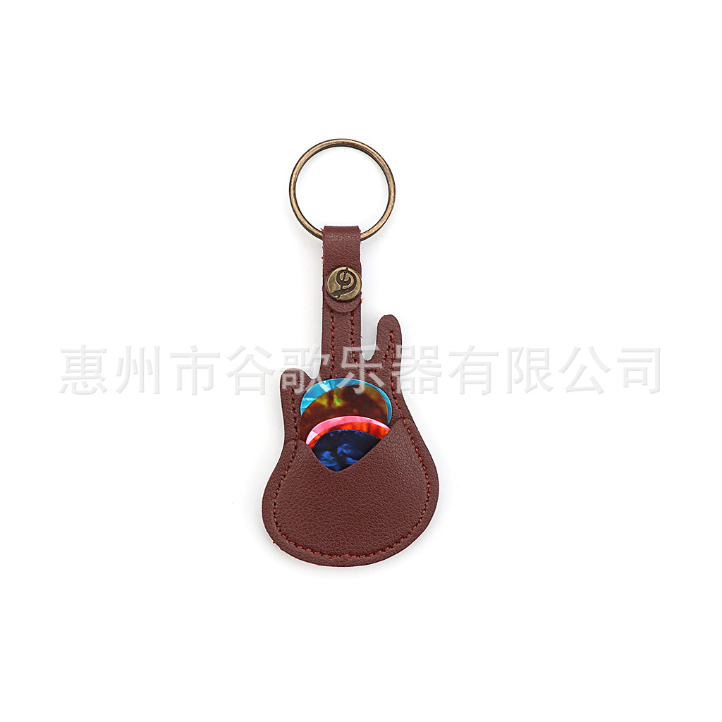 Musical instrument accessories guitar accessories pick bag brown red guitar shape pick bag