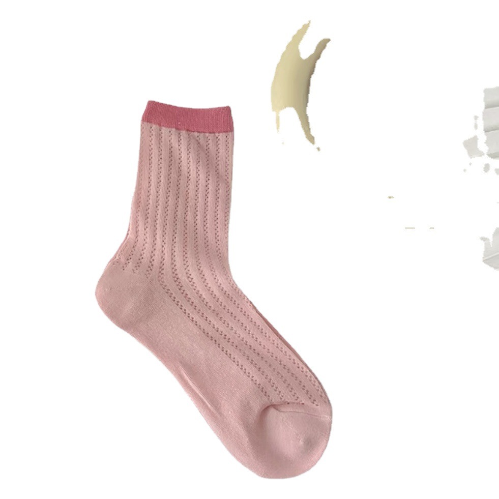 Ins Trendy Spring and Summer Breathable and Versatile Candy-Colored Socks for Women Mid-Calf Fresh Girl Japanese Style Thin Mary Jane Stockings