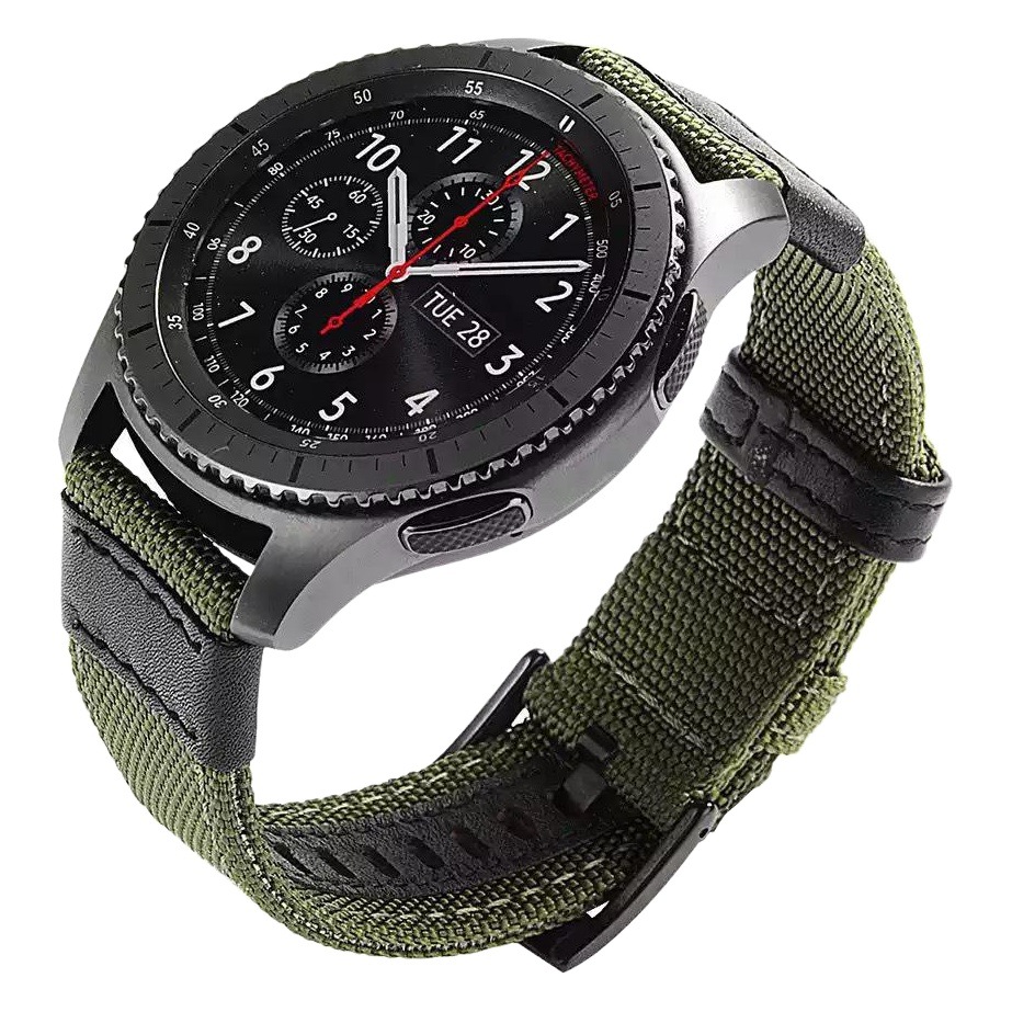 Factory Spot Canvas Nylon with Leather Strap 22mm for Samsung S3/S2 Nylon Jeep Strap