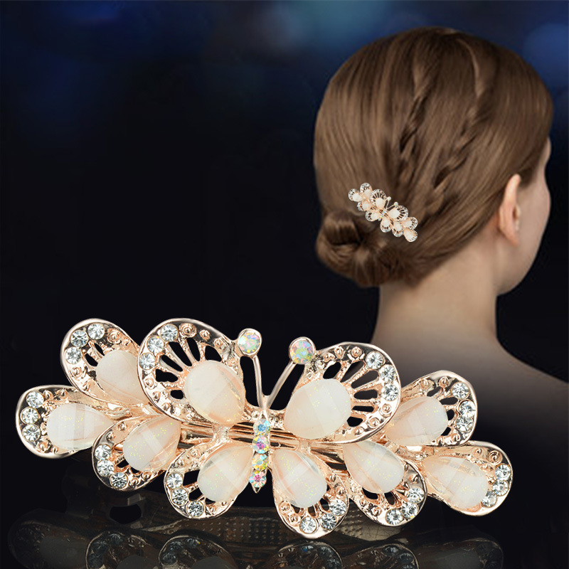 Hairpin Adult Jewelry South Korea Rhinestone Hair Accessories Elegant Lady Half Tie Headwear Spring Clip All-match Top Clip Small Hairpin
