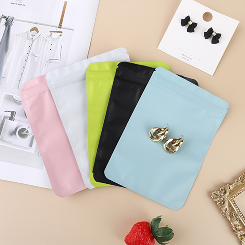Picture of Double-sided dumb aluminum Bone bag color jewelry gift packaging bag beauty makeup daily digital hardware self-sealing bag in stock