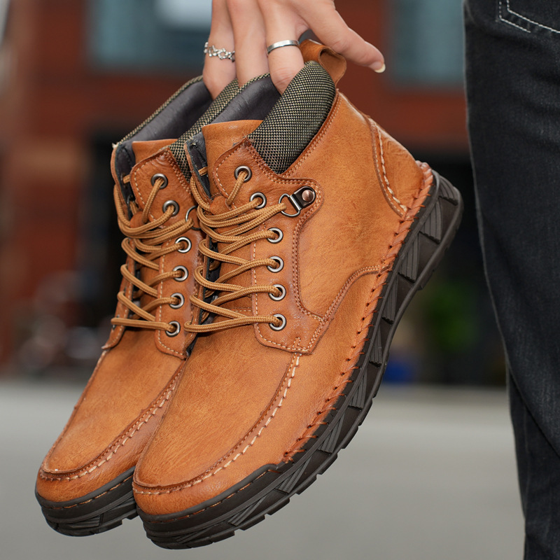 Fall/Winter 2024 Martin boots brown new high-top casual shoes daily plus size cotton shoes cross-border platform boots
