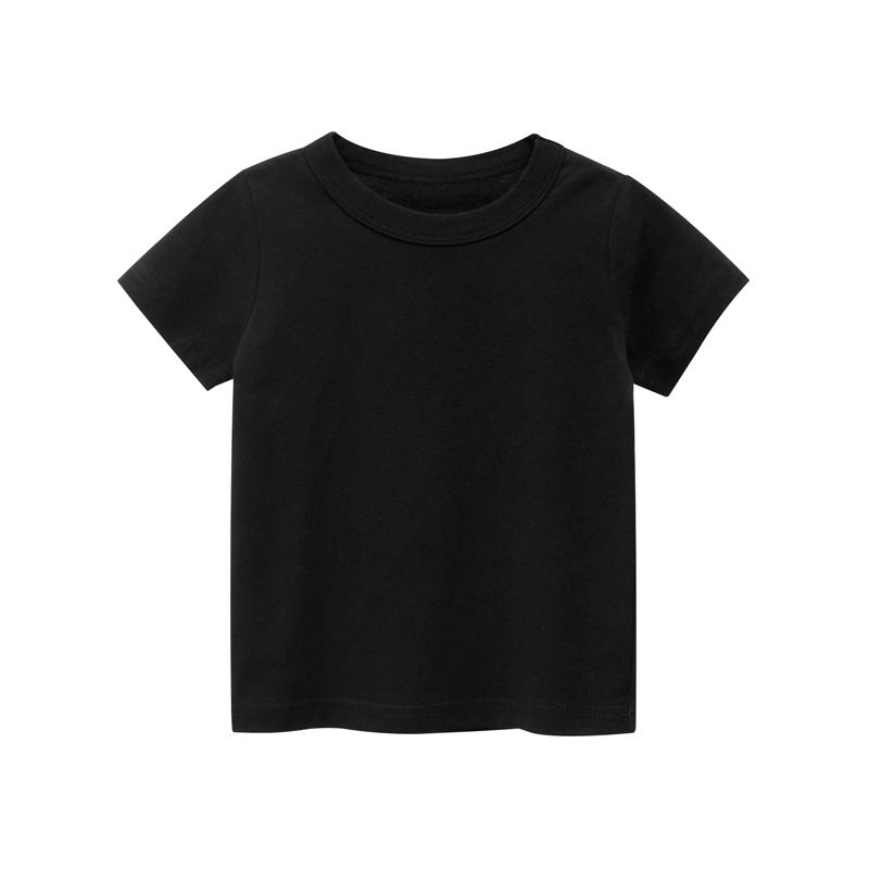 Picture of 27Kids Kidsren's Clothing Summer 2025 Kidsren's Short-Sleeved T-Shirt Advertising Shirt Korean Style Pure Color Unpatterned Kidsren's Clothing