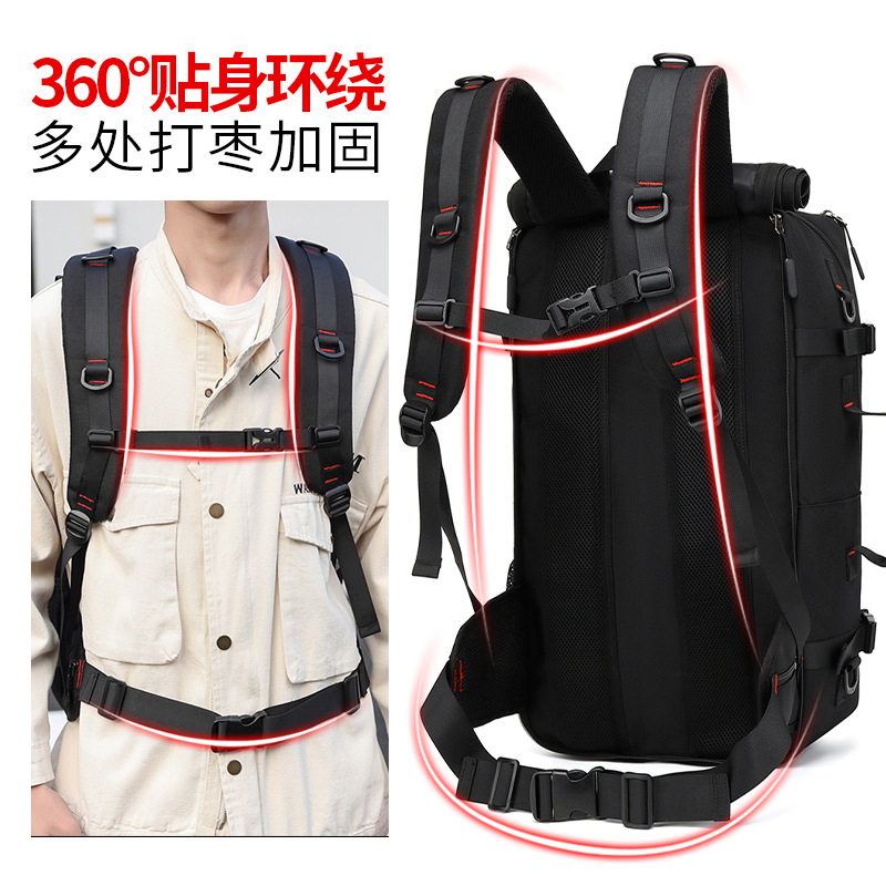 Picture of Travel Backpack men's boarding leisure men's backpack travel large schoolbag 70 L large capacity luggage bag