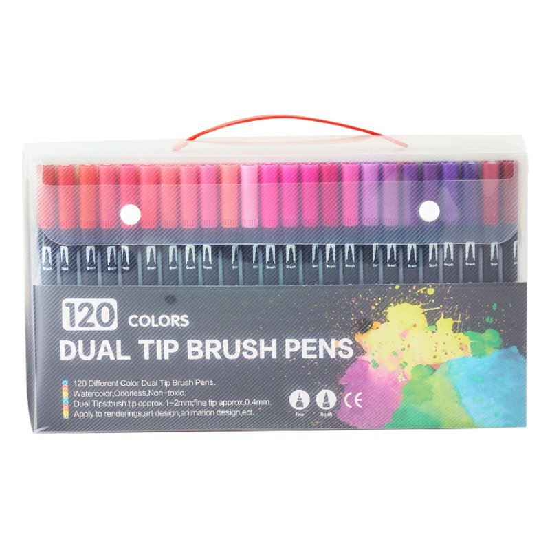 Cross-border watercolor pen color pen set wholesale student soft head Washable double head watercolor pen Gouline pen Art Amazon