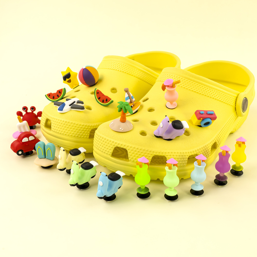 New 3D Shoe Flower Hawaiian Beach Hole Shoes Decorative Accessories Shoe Flower Shoe Buckle Beach Summer Shoes Accessories