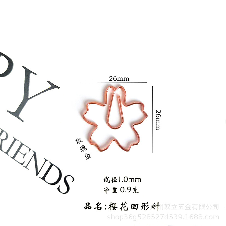 Picture of Animal shaped paper clip creative cherry blossom paper clip wholesale love letter paper clip factory spot direct sales