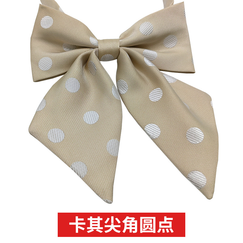 Picture of JK Fresh Japanese Style Knot-free Bow Tie Women's Bow Pointed Dot Pattern Shirt Collar Flower Academy Style Decoration