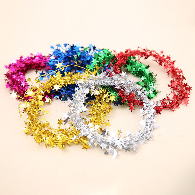 7.5m Christmas Decorations Christmas Tree Decorations Christmas Color Strips Christmas Wire Five-Star Star Rattan Multi-Color