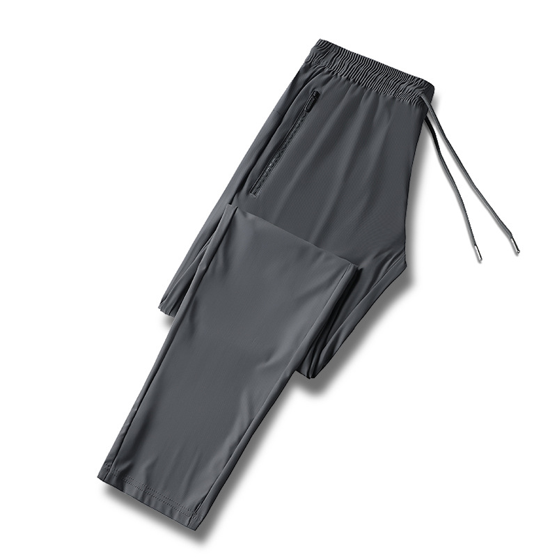 Picture of Ice Silk Pants Men's Summer Thin Men's Casual Pants Breathable Leg-Tie Loose High-Elasticity Quick-Drying Air-Conditioned Sports Pants