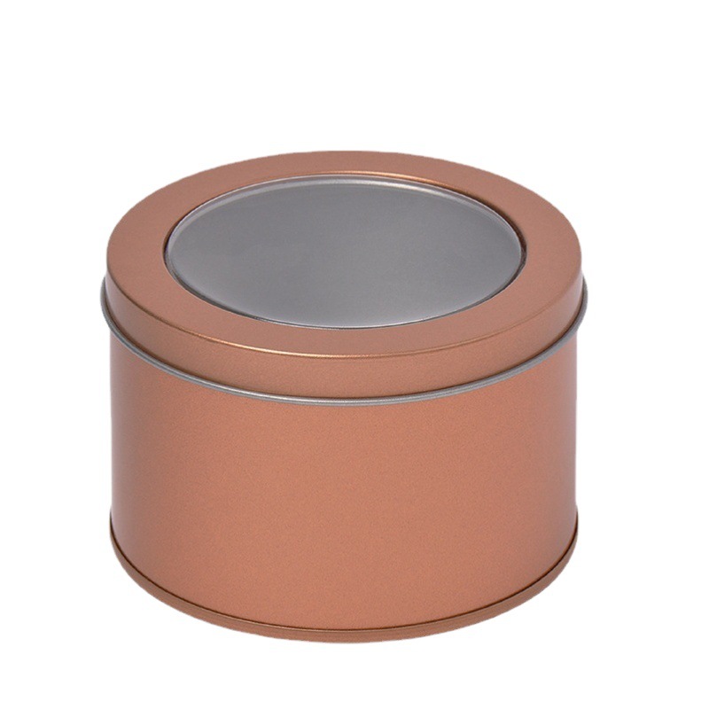 Round Cookies Tinplate Box Wedding Candy Box Window Iron Can Packaging Mousse Cake Iron Box Packaging