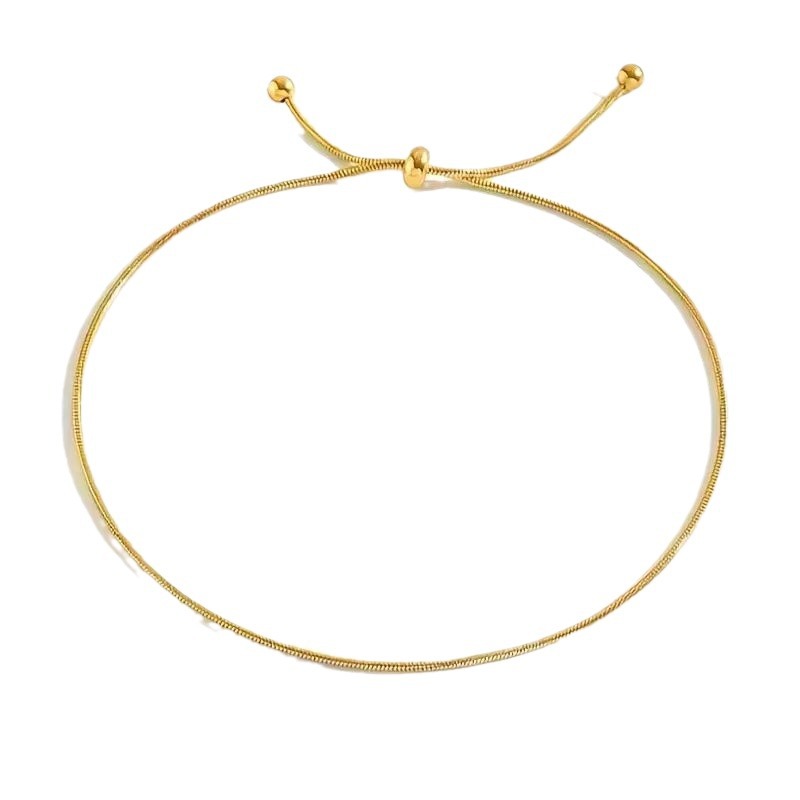 Picture of European and American style light luxury fashion simple wind anklet alloy niche design girls golden ball anklet wholesale