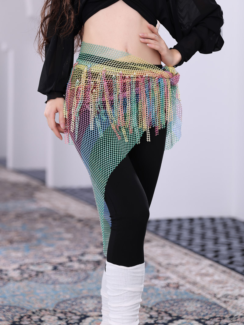 Belly dance triangle mesh diamond hip towel multi-layer tassel rhinestone waist chain group versatile Y1012/Y1013