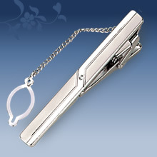 Picture of Metal tie clip men's suit chain 140 simple flower type business atmosphere with drill tie clip