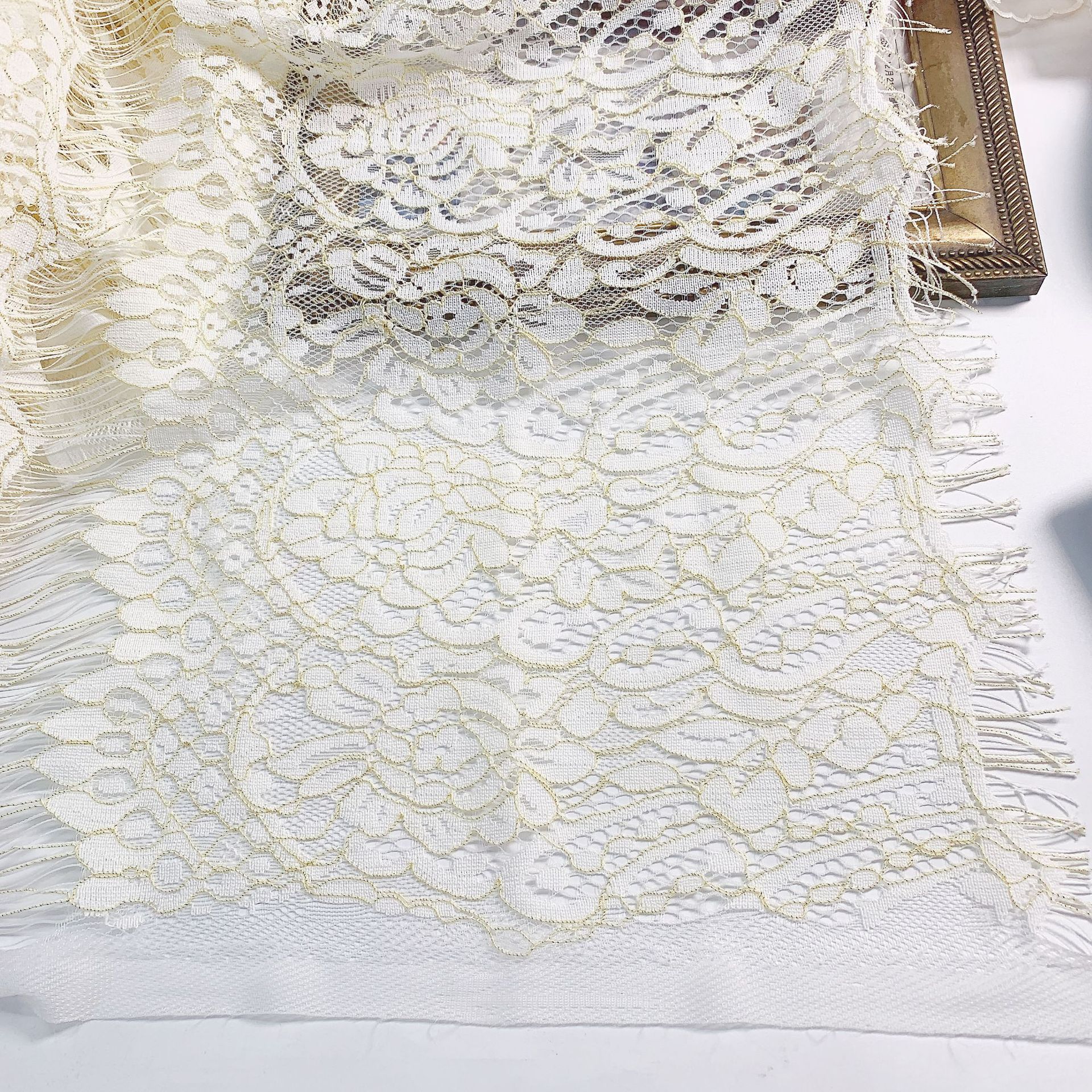 Beauty Sense Fashion Skirt Children's Dress Wedding Accessories Fabric Platinum Lace Double Eyelashes Bar Code Lace