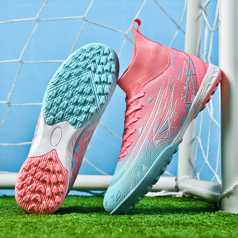 Cross-Border World Cup Ronaldo Messi Football Shoes Men's High-Top Broken Nails Ag Long Nails Youth Student Grass Training Shoes
