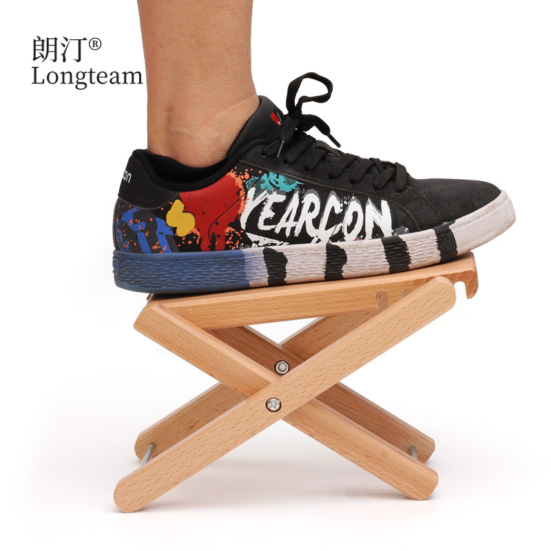 Picture of Guitar Foot Pedal Solid Wood Footstool Playing Pad Foot Rack Erhu Folding Pedal Classical Electric Guitar Step Rack