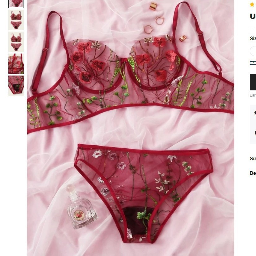 Popular Amazon sexy lingerie three-point bikini sexy lace hollow-out suit thong transparent female hair generation